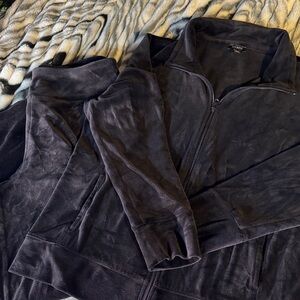 Talbots black velour track suit